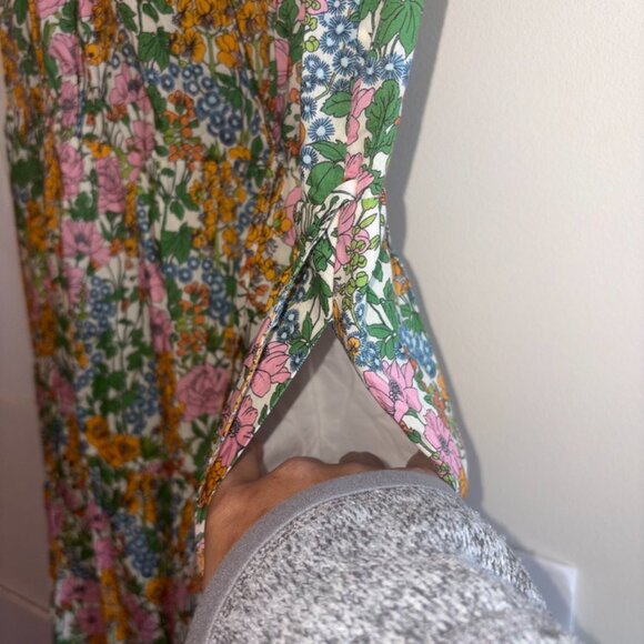 J.Crew x Liberty Floral Faux Wrap Flutter Sleeve Maxi Dress Pockets size 8 - Picture 9 of 13